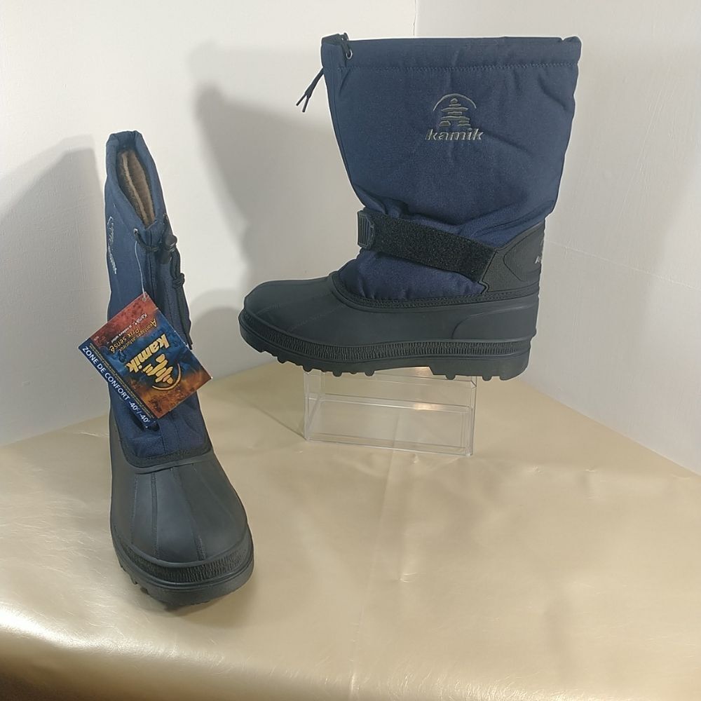 Kamik Cold Weather Boots Mens SZ 14 Blue Waterproof Snowboots Includes Liners.